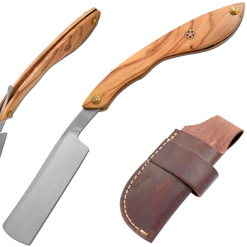 Old Ram Straight Razor | Straight Edge-Razor Wood Handle- Sharp | High Hardness Stainless Steel Cutthroat Straight Edge Blade | Barber Razor (222) - Image 1